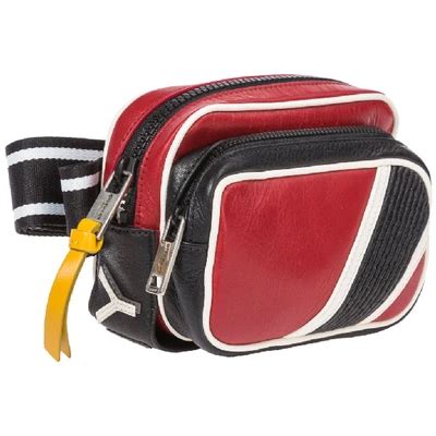 Givenchy Mc3 Leather Belt Bag In Red & Black 